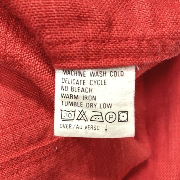 Lizwear Vintage Red Jacket Blazer Size Medium, Woven Ramie Cotton Boxy Pockets - Picture 6 of 7